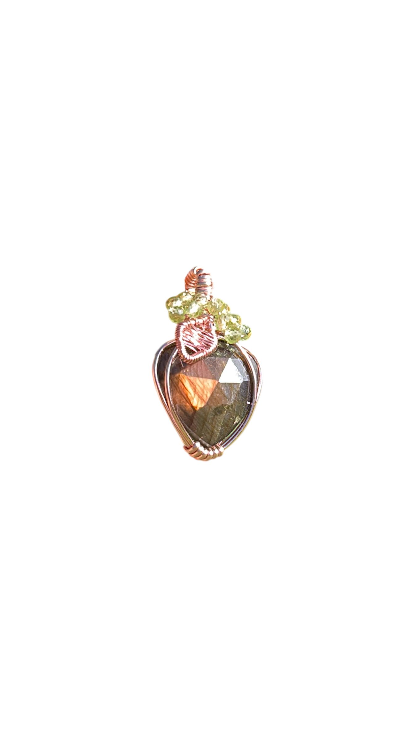 Pink Labradorite x Peridot Strawberry 🍓