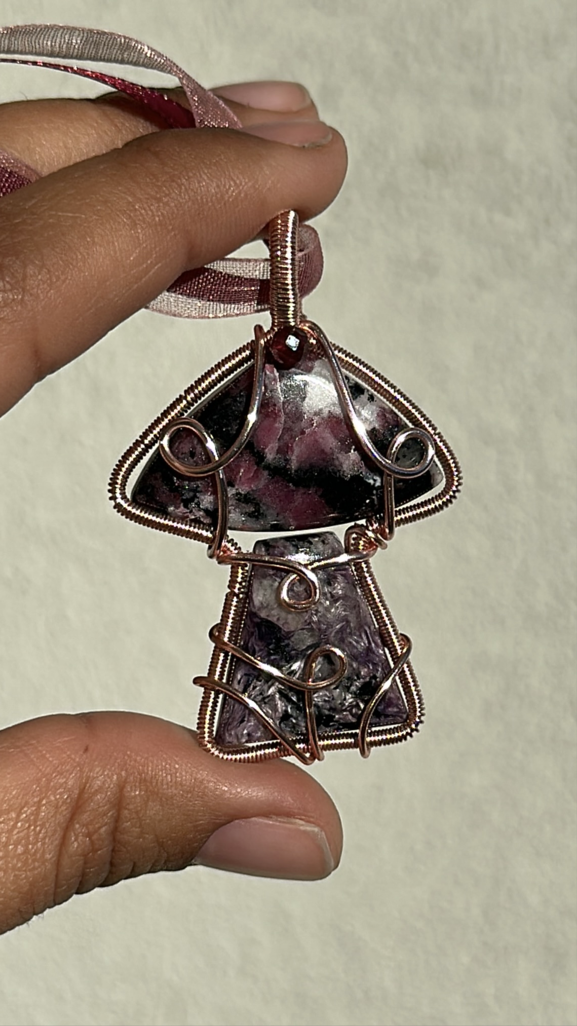 Eudialyte x Charoite x Garnet Mushroom