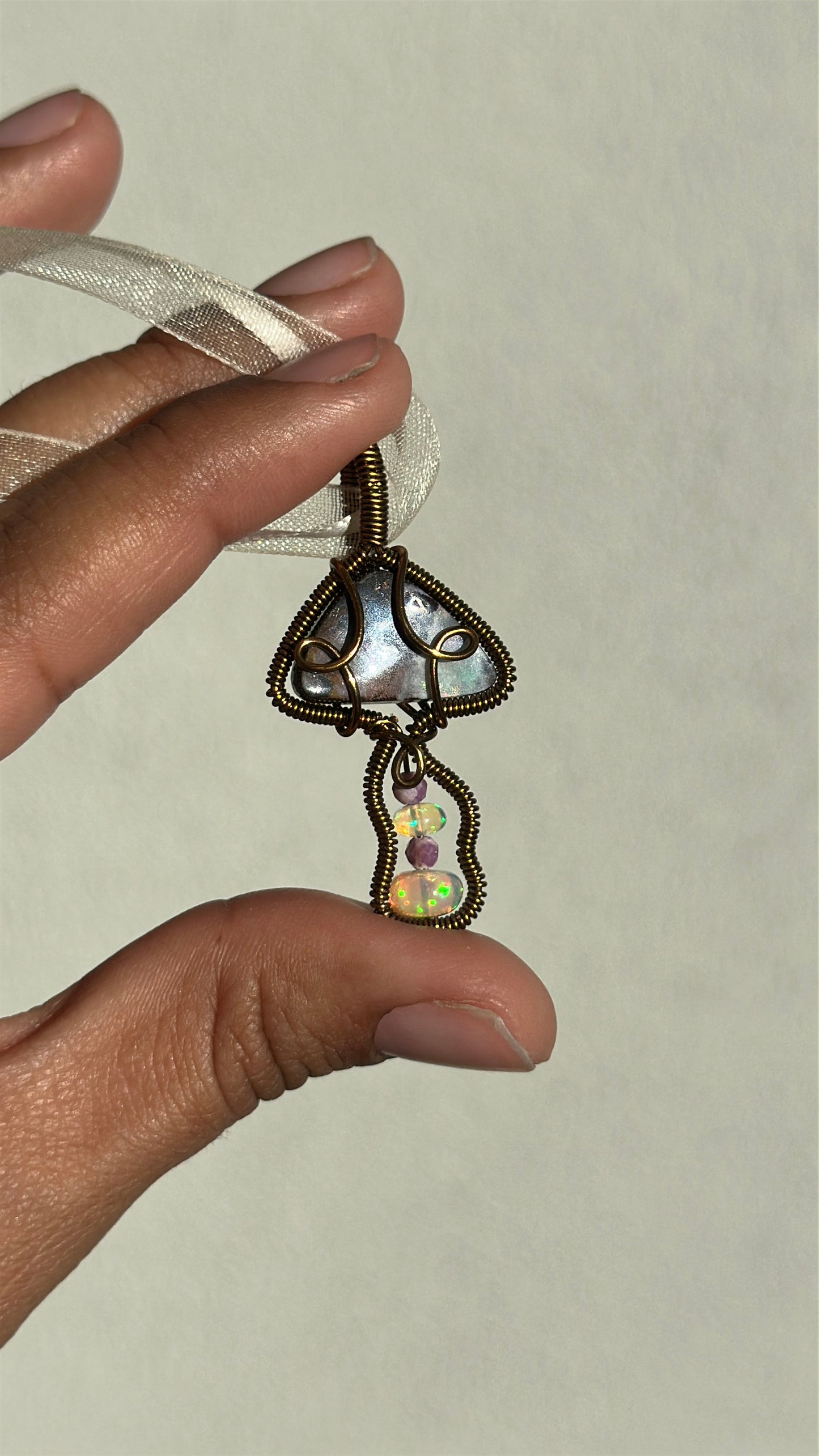 Boulder and Ethiopian Opal mushroom